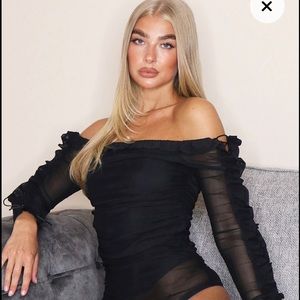 Black Mesh Bodysuit